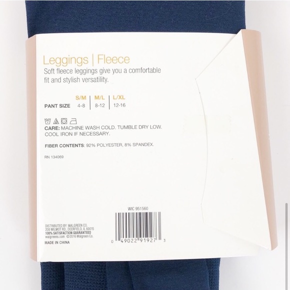 NEW West Loop navy fleece leggings - Picture 4 of 5